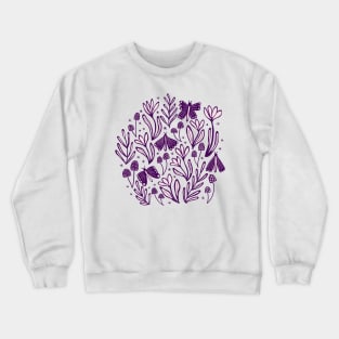 Enchanted woodland in purple Crewneck Sweatshirt